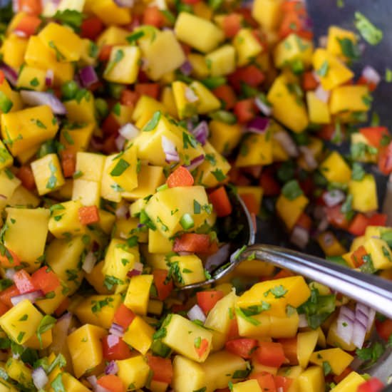 Spicy mango salsa - Recipe photo by The Frizzled Leek