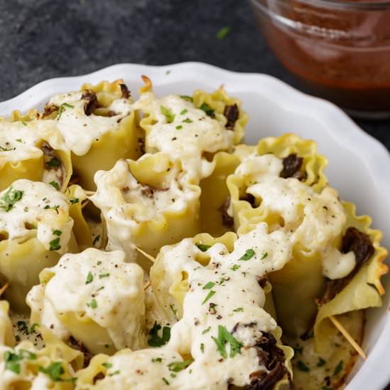 Lasagna Roll Ups with Short Ribs - Recipe photo by Barbara Curry
