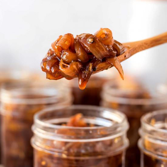 Caramelized Onion Jam with Balsamic - Recipe photo by Attainable Sustainable
