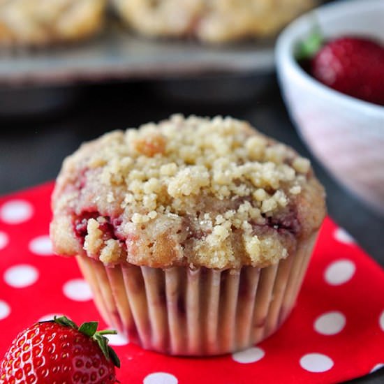 Bakery Style Strawberry Muffins - Recipe photo by Home Cooked Harvest