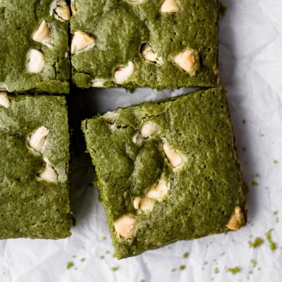Matcha Brownies - Recipe photo by Theoregondietitian