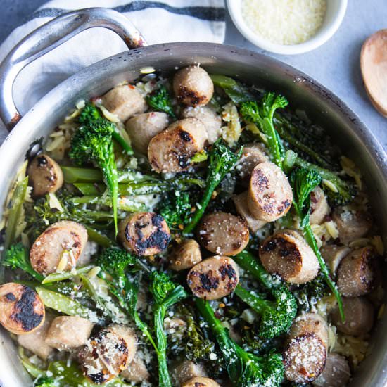 Apple Chicken Sausage & Orzo Pasta - Recipe photo by Howe We Live