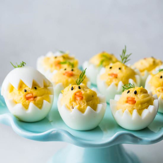 Deviled Egg Chicks - Recipe photo by garlic and zest