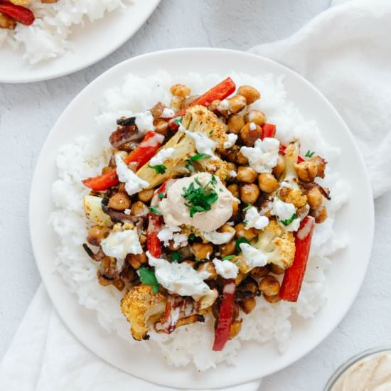 Vegan Sheet Pan Shawarma Bowls - Recipe photo by eatingbyelaine