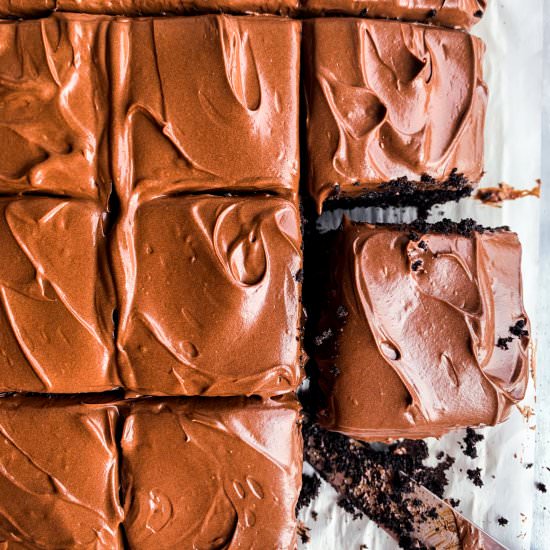 Frosted Chocolate Cake - Recipe photo by The Desserted Girl