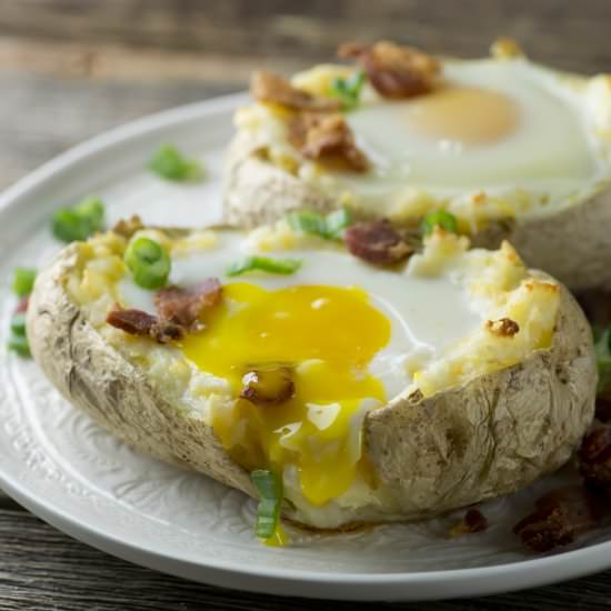 Bacon and Egg Baked Potatoes! - Recipe photo by Framed Cooks