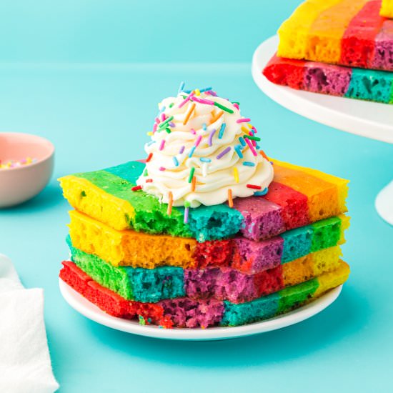 Sheet Pan Rainbow Pancakes - Recipe photo by emilyenchanted