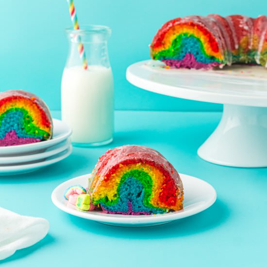 Rainbow Bundt Cake - Recipe photo by emilyenchanted