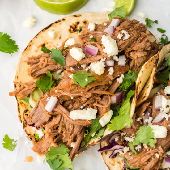 Crock Pot Beef Tacos - Recipe photo by emilyenchanted