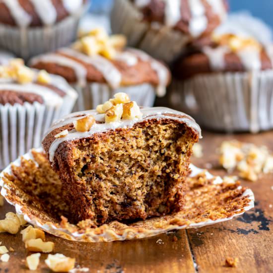 Banana Quinoa Flour Muffins - Recipe photo by veggie desserts