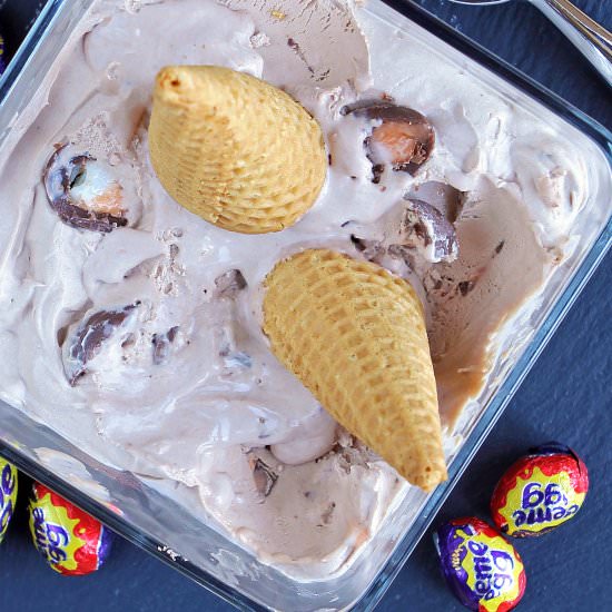 Creme Egg Ice Cream – No Churn - Recipe photo by glutenfreealchemist