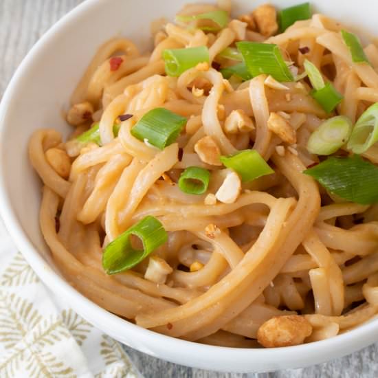 Spicy Peanut Noodles - Recipe photo by For the Love of Cooking