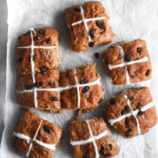 Vegan, gluten free hot cross buns - Recipe photo by georgeats