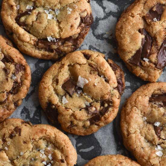 Vegan gluten free choc chip cookies - Recipe photo by georgeats