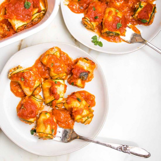 Zucchini Lasagna Roll Ups - Recipe photo by Debra Klein