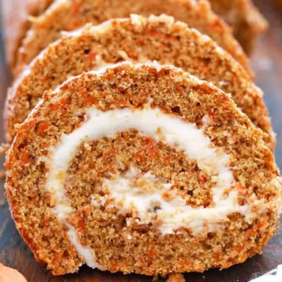 Carrot Cake Roll - Recipe photo by peasandpeonies