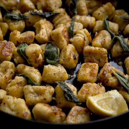 Gnocchi with brown butter and sage - Recipe photo by KitchenSanctuary