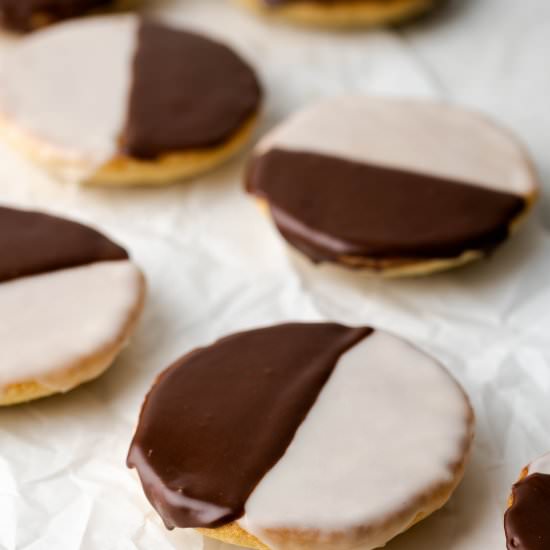 Gluten Free Black and White Cookies - Recipe photo by wellfedbaker