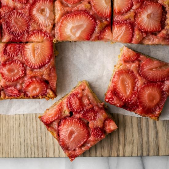 Strawberry Banana Upside Down Cake - Recipe photo by wellfedbaker