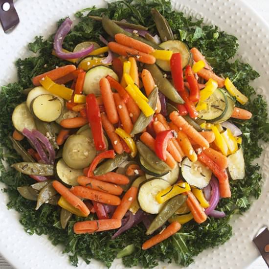 Roasted Veggie and Kale Salad - Recipe photo by nancyc
