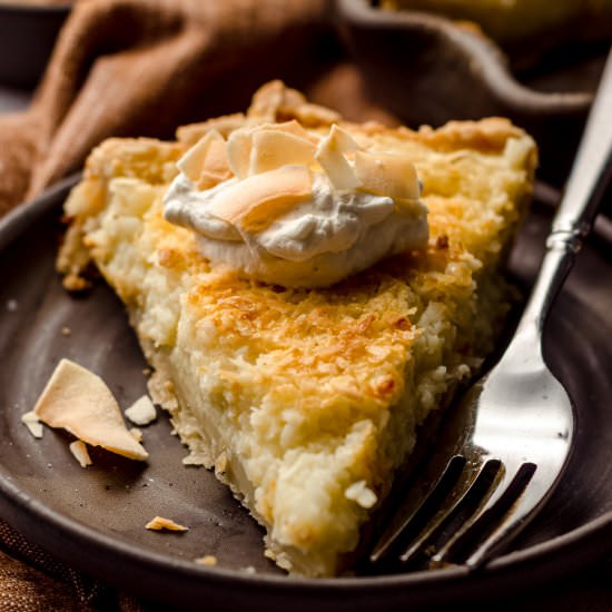 coconut custard pie - Recipe photo by freshaprilflours