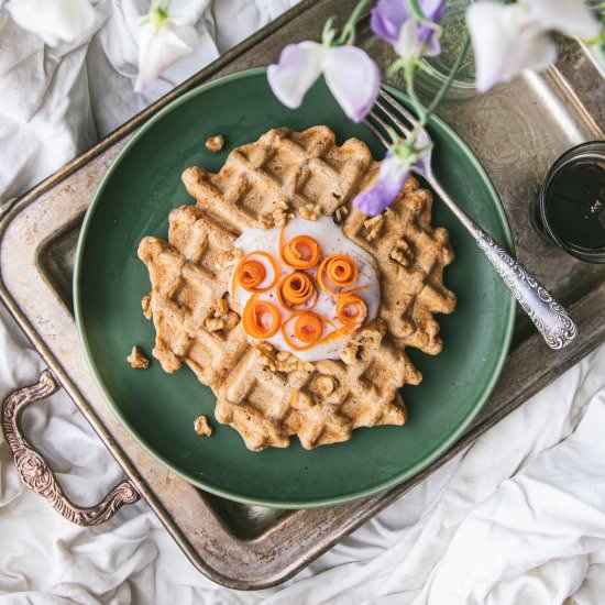 Carrot Cake Waffles - Recipe photo by emily_garlichead