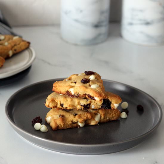 White Chocolate Cranberry Scones - Recipe photo by savorytosweetfood