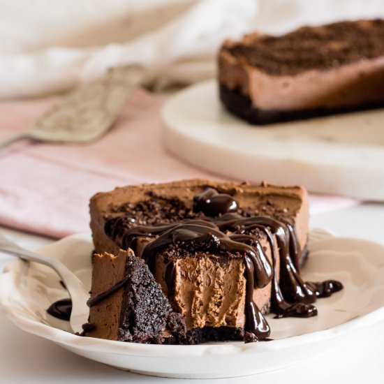 Eggless Chocolate Cheesecake - Recipe photo by PastryWishes