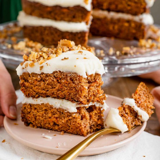 Simple Vegan Carrot Cake - Recipe photo by tastythriftytimely