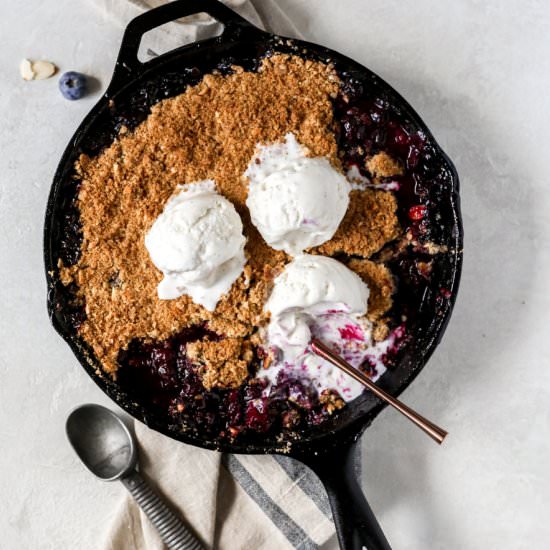 Blueberry Crisp with Oat Streusel - Recipe photo by farmflavor
