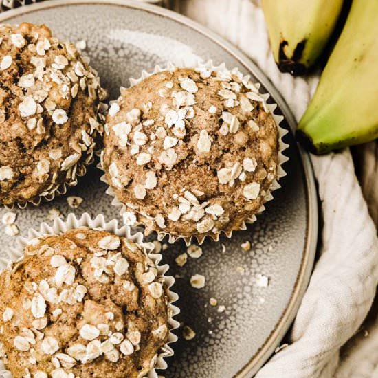 Banana oatmeal muffins - Recipe photo by Sweetly Cakes