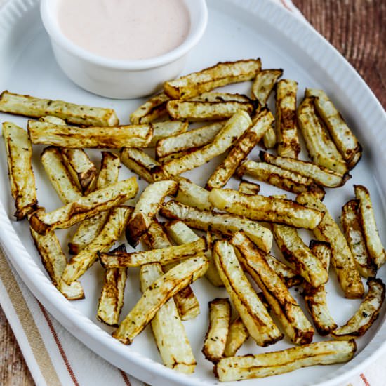 Air Fryer Turnip Fries - Recipe photo by kalynskitchen