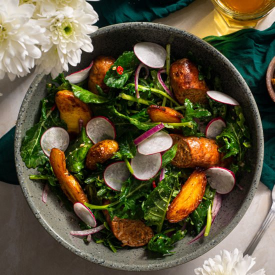 Chorizo Kale Salad - Recipe photo by rhubarbandcod