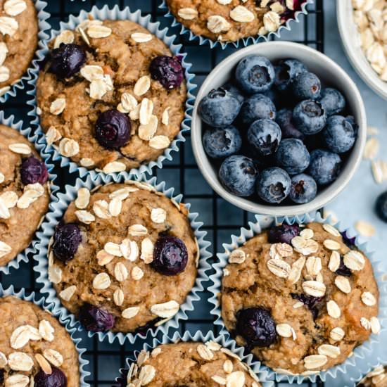 Banana blueberry oatmeal muffins - Recipe photo by Thedeliciousplate