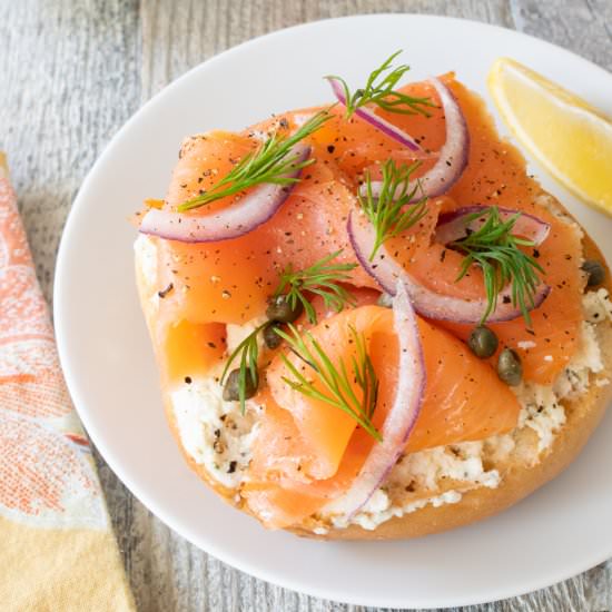 Smoked Salmon Bagel - Recipe photo by For the Love of Cooking