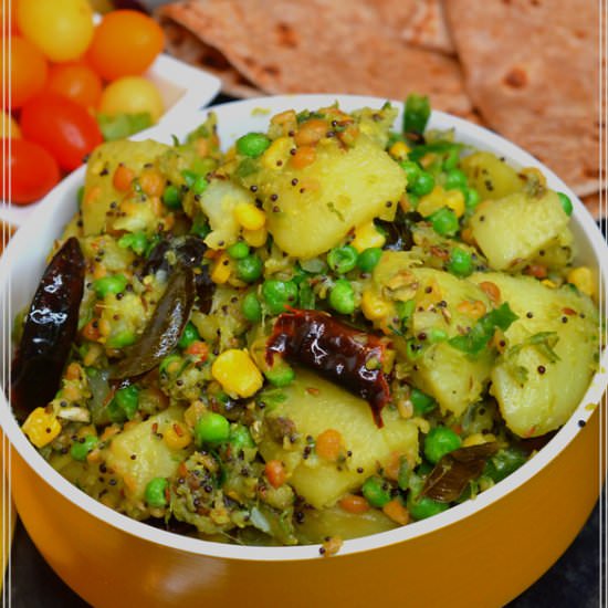 Aloo Tadka / Potato Curry - Recipe photo by Vegcookbook by Praveena