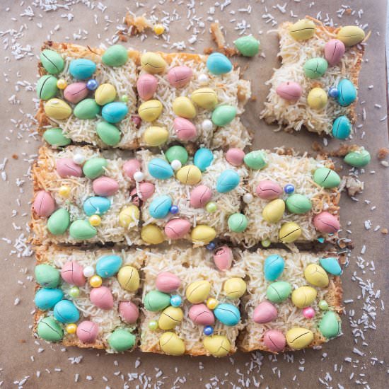 Mini Egg & Marzipan Magic Bars - Recipe photo by ThePypersKitchen
