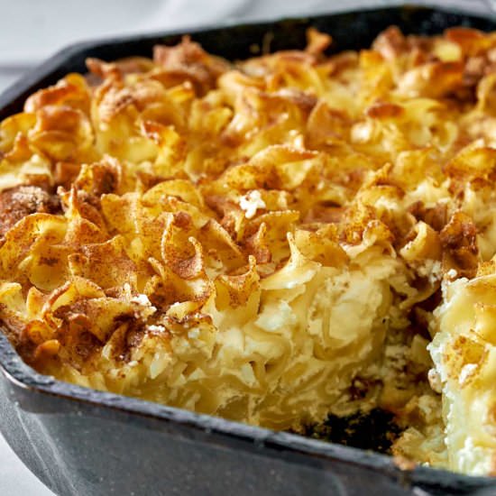 Cast-Iron Noodle Kugel - Recipe photo by proportionalplate