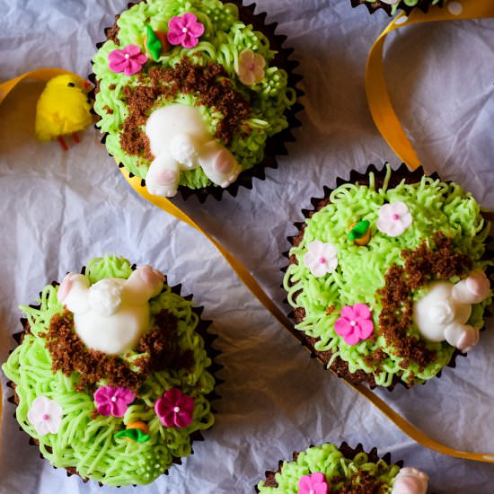 Easter Bunny Butt cupcakes - Recipe photo by Recipe Crumbs