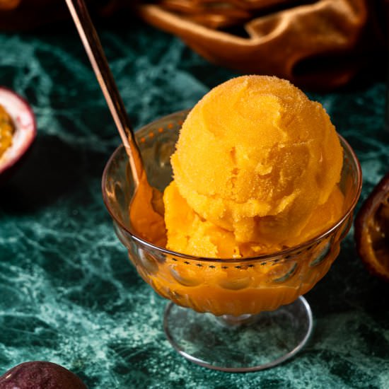 Passion Fruit Jasmine Sorbet - Recipe photo by leisurefanclub