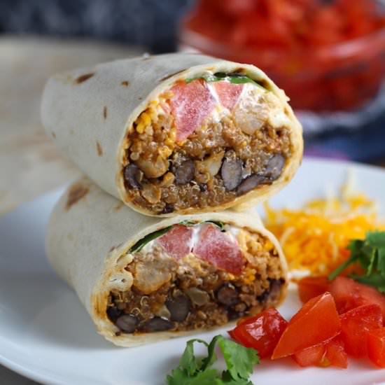 Burritos with Black Beans & Quinoa - Recipe photo by TalkingMeals
