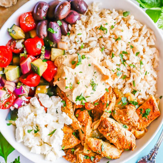 Chicken shawarma rice bowls - Recipe photo by Family Food on the Table