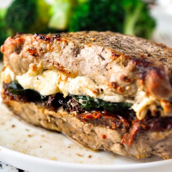 Stuffed Pork Chops in Air Fryer - Recipe photo by Home Cooked Harvest