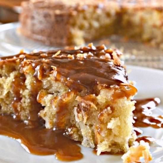 Coconut Cake with Rum Sauce - Recipe photo by Kitchengetaway