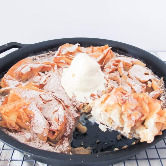 Ruffled Milk Pie Skillet - Recipe photo by ririsgreekeats