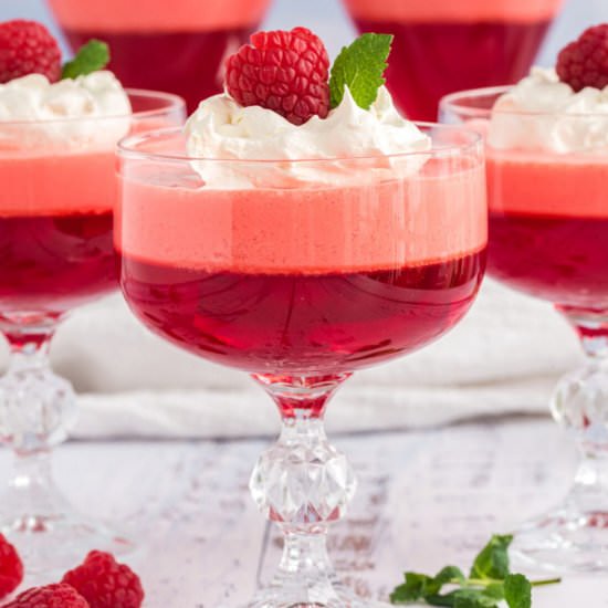 Creamy Raspberry Jell-O Parfaits - Recipe photo by amandascookin