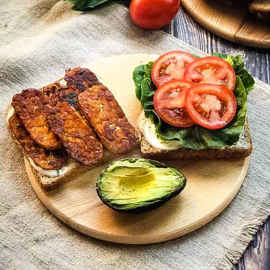 Vegan BLT with Tempeh Bacon - Recipe photo by No Sweat Vegan