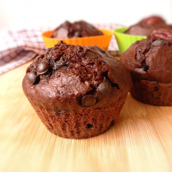 Vegan Chocolate Muffins - Recipe photo by VegnFit