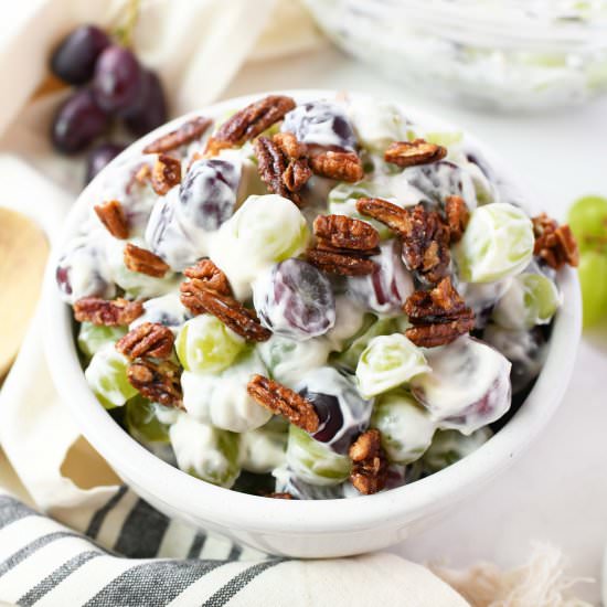 Creamy Grape Salad Made with Yogurt - Recipe photo by Savvysavingcouple