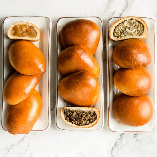 Traditional Russian Pirozhki - Recipe photo by PantsDownApronsOn